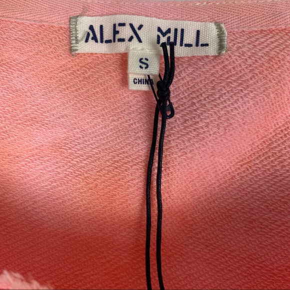⚠️SOLD⚠️ ALEX MILL Boatneck Fleece Top Pink Tie Dye Pink S - Picture 6 of 9